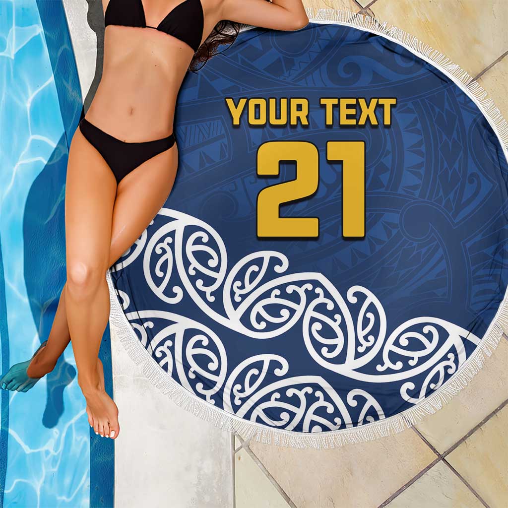 New Zealand Rugby Pacific Custom Beach Blanket Kahupeka Maori Kowhaiwhai Pattern