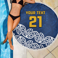 New Zealand Rugby Pacific Custom Beach Blanket Kahupeka Maori Kowhaiwhai Pattern