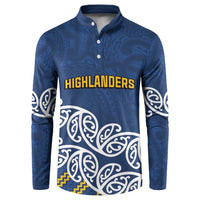 New Zealand Rugby Pacific Custom Button Sweatshirt Kahupeka Maori Kowhaiwhai Pattern