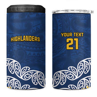 New Zealand Rugby Pacific Custom 4 in 1 Can Cooler Tumbler Kahupeka Maori Kowhaiwhai Pattern