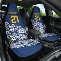 New Zealand Rugby Pacific Custom Car Seat Cover Kahupeka Maori Kowhaiwhai Pattern