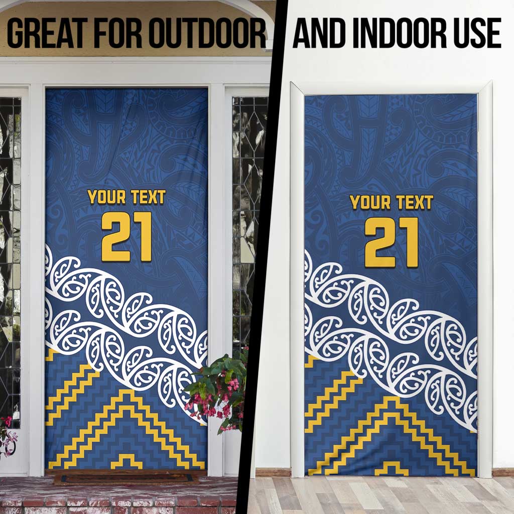 New Zealand Rugby Pacific Custom Door Cover Kahupeka Maori Kowhaiwhai Pattern - Polynesian Pride