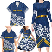 New Zealand Rugby Pacific Custom Family Matching Long Sleeve Bodycon Dress and Hawaiian Shirt Kahupeka Maori Kowhaiwhai Pattern