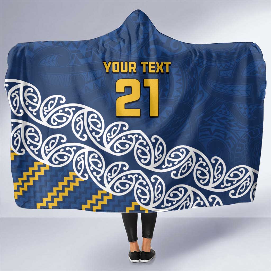 New Zealand Rugby Pacific Custom Hooded Blanket Kahupeka Maori Kowhaiwhai Pattern