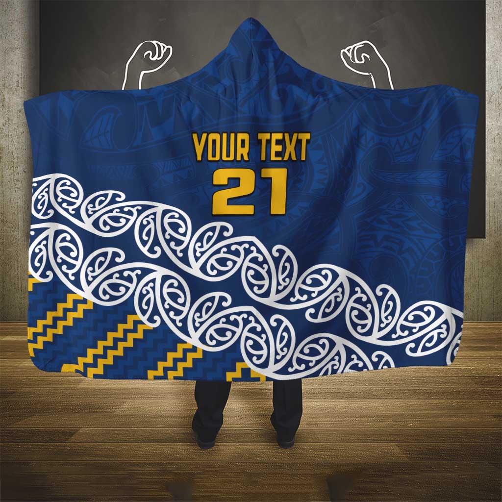 New Zealand Rugby Pacific Custom Hooded Blanket Kahupeka Maori Kowhaiwhai Pattern