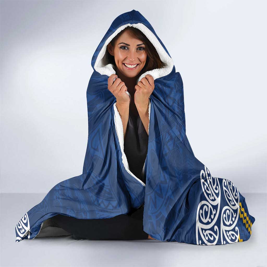 New Zealand Rugby Pacific Custom Hooded Blanket Kahupeka Maori Kowhaiwhai Pattern
