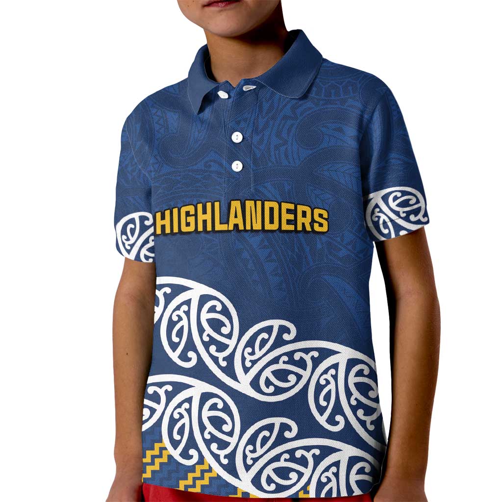 New Zealand Rugby Pacific Custom Kid Polo Shirt Kahupeka Maori Kowhaiwhai Pattern