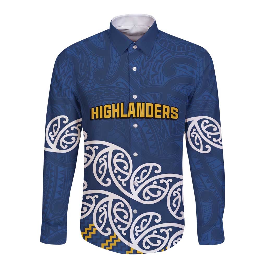 New Zealand Rugby Pacific Custom Long Sleeve Button Shirt Kahupeka Maori Kowhaiwhai Pattern