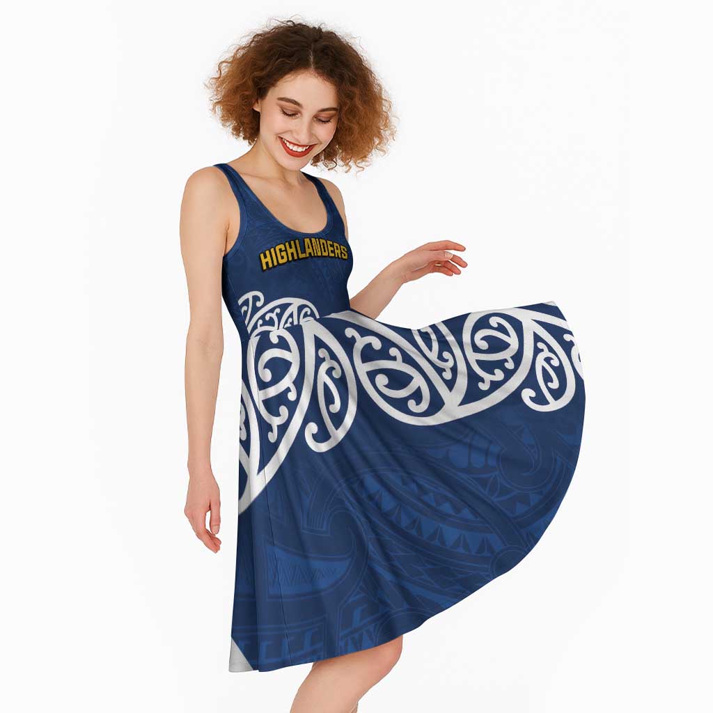 New Zealand Rugby Pacific Custom Midi Dress Kahupeka Maori Kowhaiwhai Pattern - Polynesian Pride