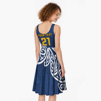 New Zealand Rugby Pacific Custom Midi Dress Kahupeka Maori Kowhaiwhai Pattern - Polynesian Pride