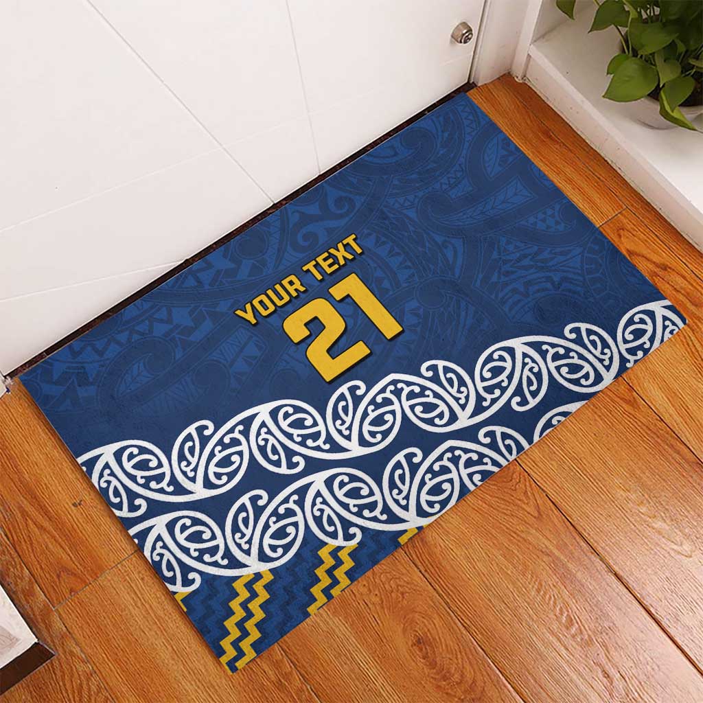 New Zealand Rugby Pacific Custom Rubber Doormat Kahupeka Maori Kowhaiwhai Pattern