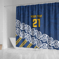 New Zealand Rugby Pacific Custom Shower Curtain Kahupeka Maori Kowhaiwhai Pattern