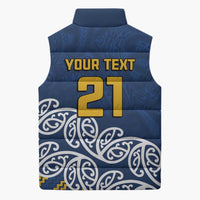New Zealand Rugby Pacific Custom Sleeveless Puffer Jacket Kahupeka Maori Kowhaiwhai Pattern - Polynesian Pride