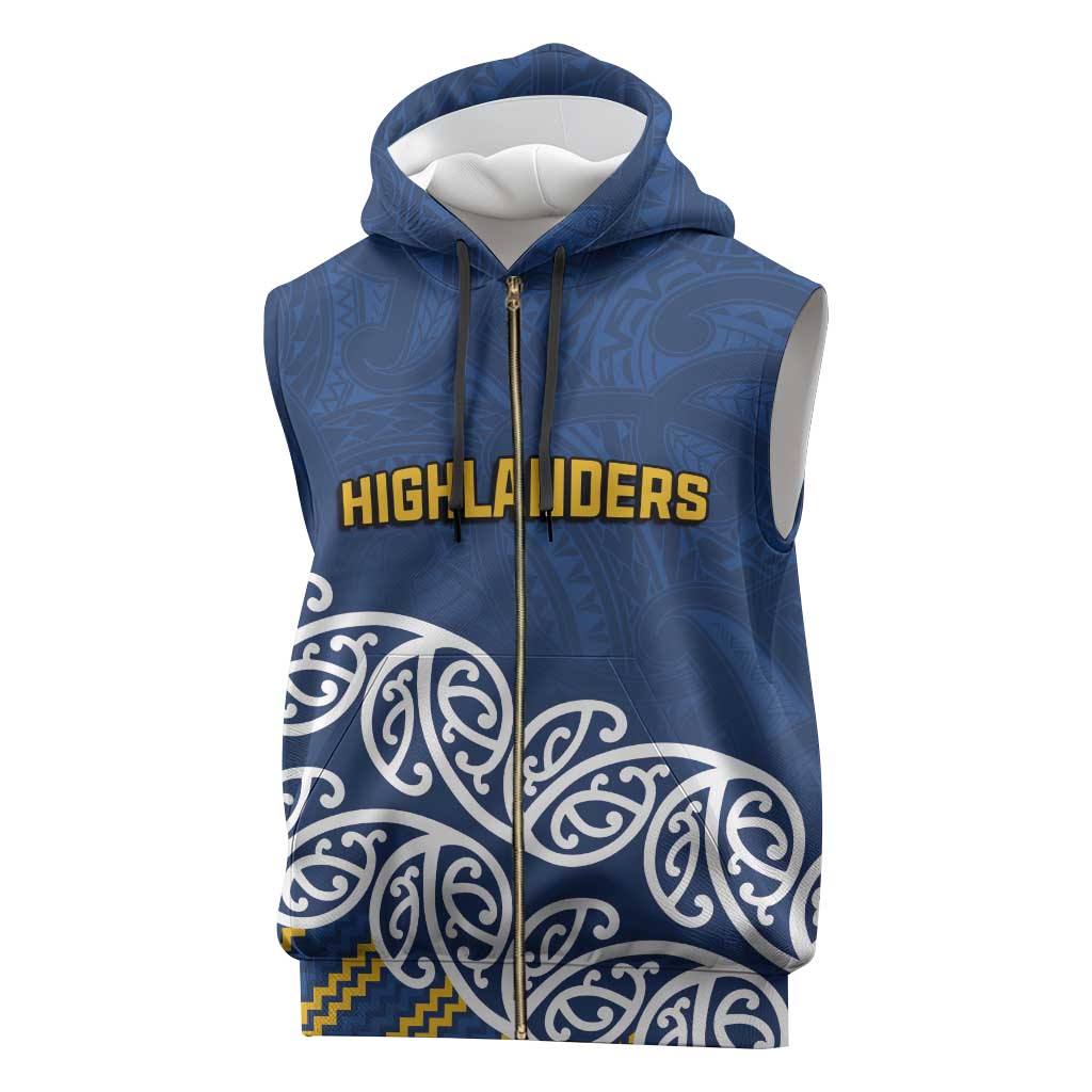 New Zealand Rugby Pacific Custom Sleeveless Zip Hoodie Kahupeka Maori Kowhaiwhai Pattern - Polynesian Pride
