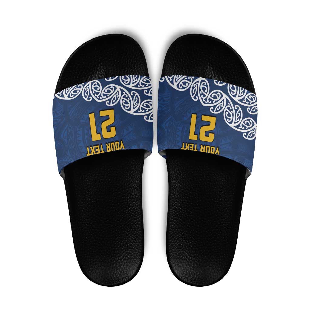 New Zealand Rugby Pacific Custom Slide Sandals Kahupeka Maori Kowhaiwhai Pattern - Polynesian Pride