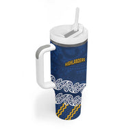 New Zealand Rugby Pacific Custom Tumbler With Handle Kahupeka Maori Kowhaiwhai Pattern