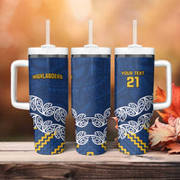 New Zealand Rugby Pacific Custom Tumbler With Handle Kahupeka Maori Kowhaiwhai Pattern