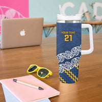 New Zealand Rugby Pacific Custom Tumbler With Handle Kahupeka Maori Kowhaiwhai Pattern