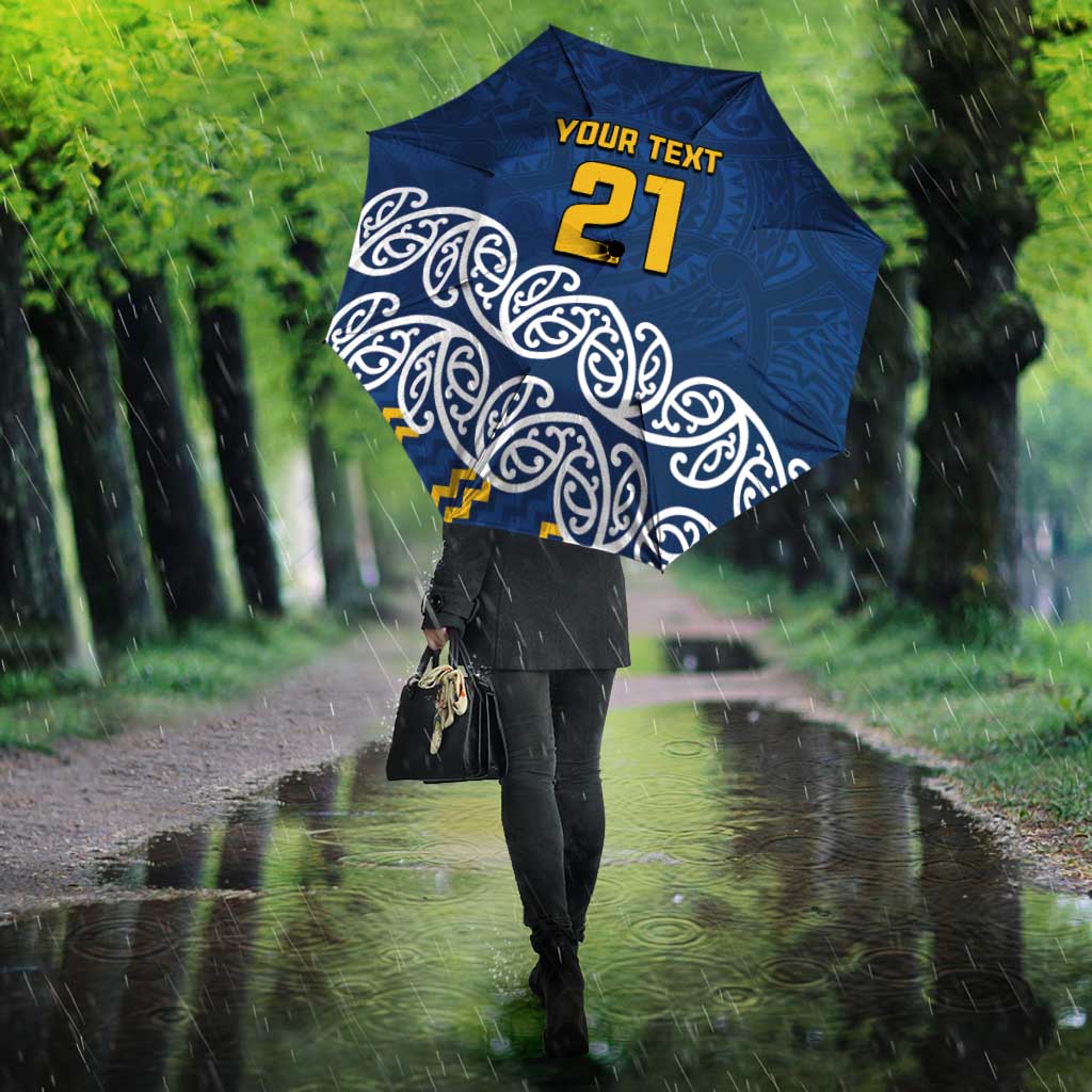 New Zealand Rugby Pacific Custom Umbrella Kahupeka Maori Kowhaiwhai Pattern - Polynesian Pride