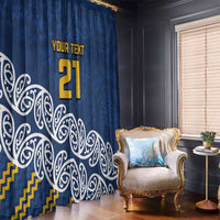 New Zealand Rugby Pacific Custom Window Curtain Kahupeka Maori Kowhaiwhai Pattern