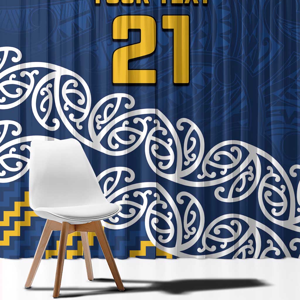 New Zealand Rugby Pacific Custom Window Curtain Kahupeka Maori Kowhaiwhai Pattern