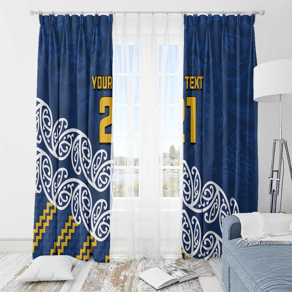 New Zealand Rugby Pacific Custom Window Curtain Kahupeka Maori Kowhaiwhai Pattern