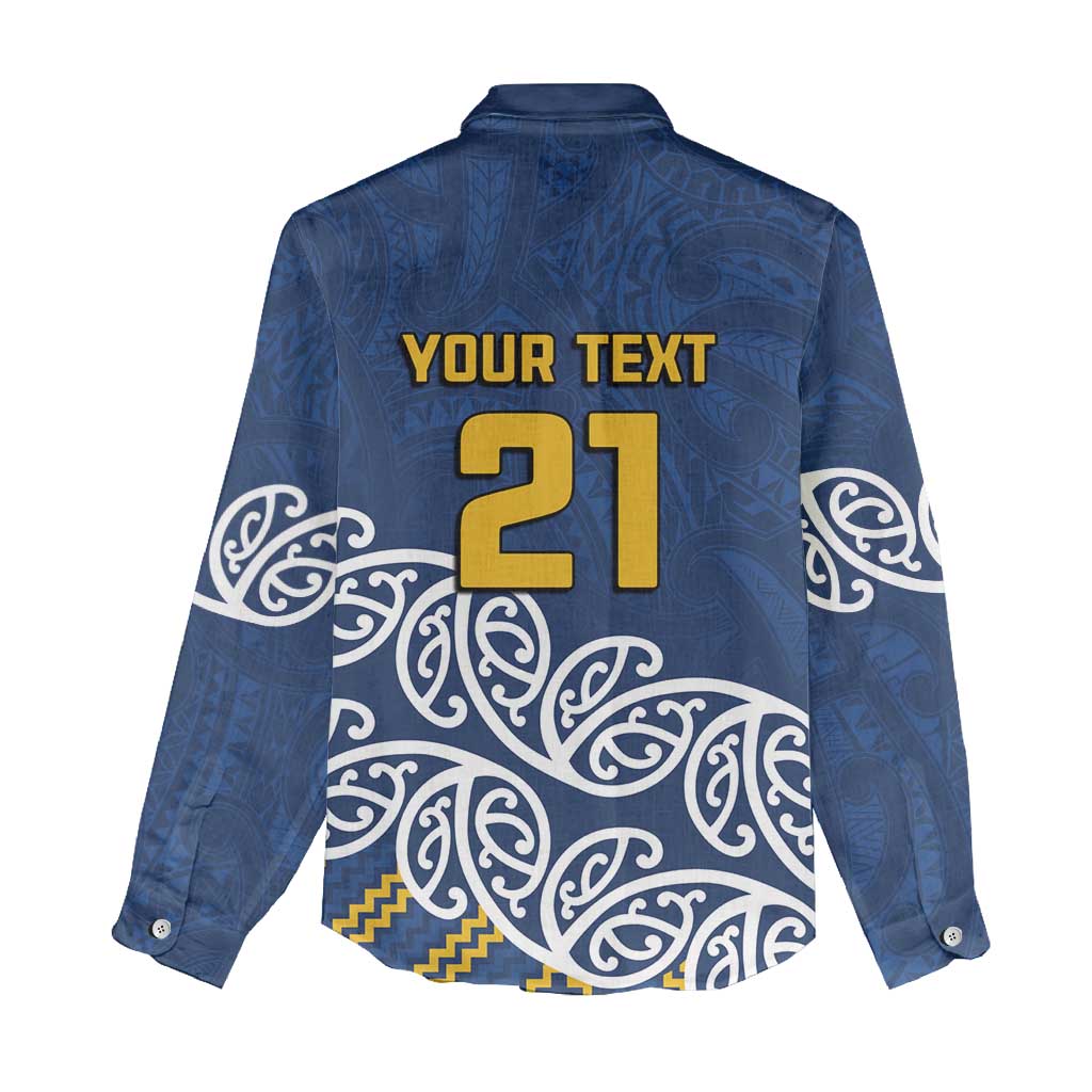 New Zealand Rugby Pacific Custom Women Casual Shirt Kahupeka Maori Kowhaiwhai Pattern