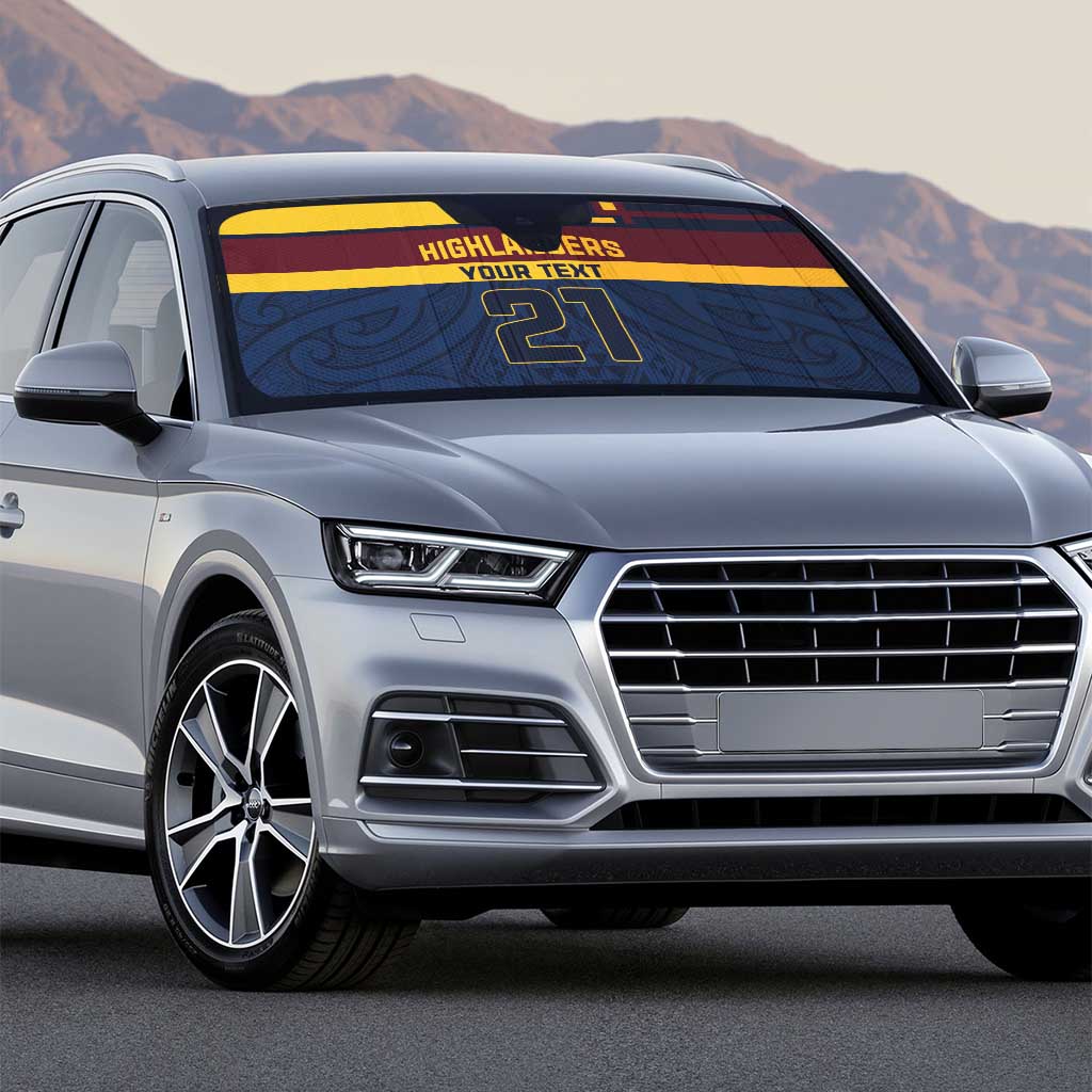 New Zealand Rugby Pacific Custom Auto Sun Shade Kahupeka Retro 2025 Taniko Motif - Polynesian Pride