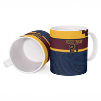 New Zealand Rugby Pacific Custom Ceramic Mug Kahupeka Retro 2025 Taniko Motif - Polynesian Pride