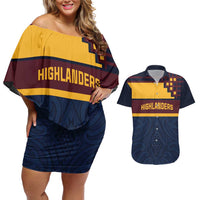 New Zealand Rugby Pacific Custom Couples Matching Off Shoulder Short Dress and Hawaiian Shirt Kahupeka Retro 2025 Taniko Motif