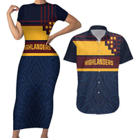 New Zealand Rugby Pacific Custom Couples Matching Short Sleeve Bodycon Dress and Hawaiian Shirt Kahupeka Retro 2025 Taniko Motif