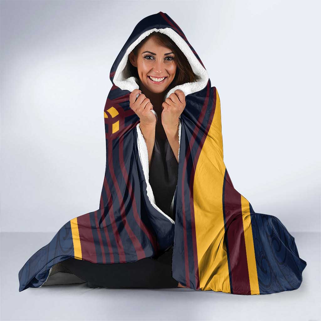 New Zealand Rugby Pacific Custom Hooded Blanket Kahupeka Retro 2025 Taniko Motif
