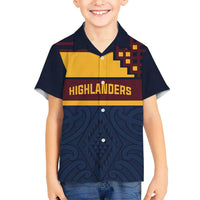 New Zealand Rugby Pacific Custom Kid Hawaiian Shirt Kahupeka Retro 2025 Taniko Motif