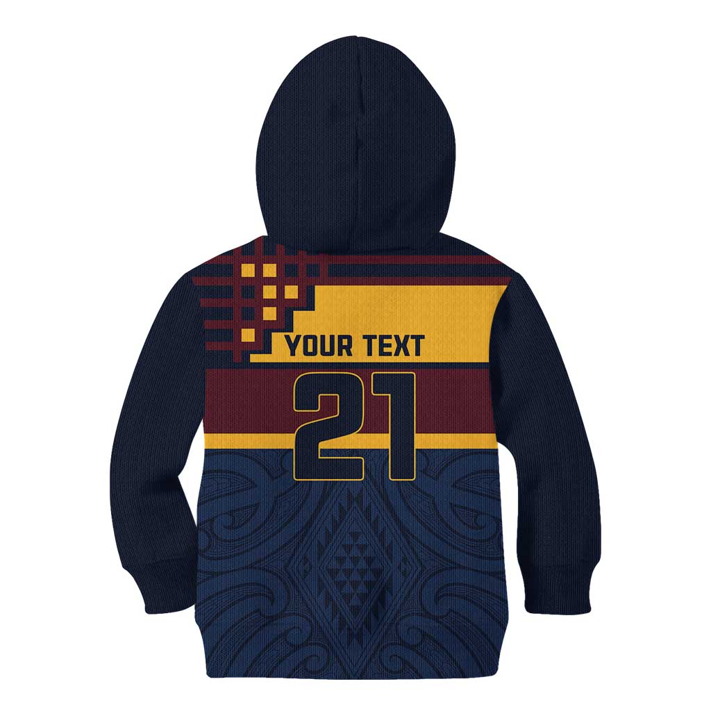 New Zealand Rugby Pacific Custom Kid Hoodie Kahupeka Retro 2025 Taniko Motif