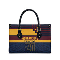 New Zealand Rugby Pacific Custom Leather Bag Kahupeka Retro 2025 Taniko Motif - Polynesian Pride