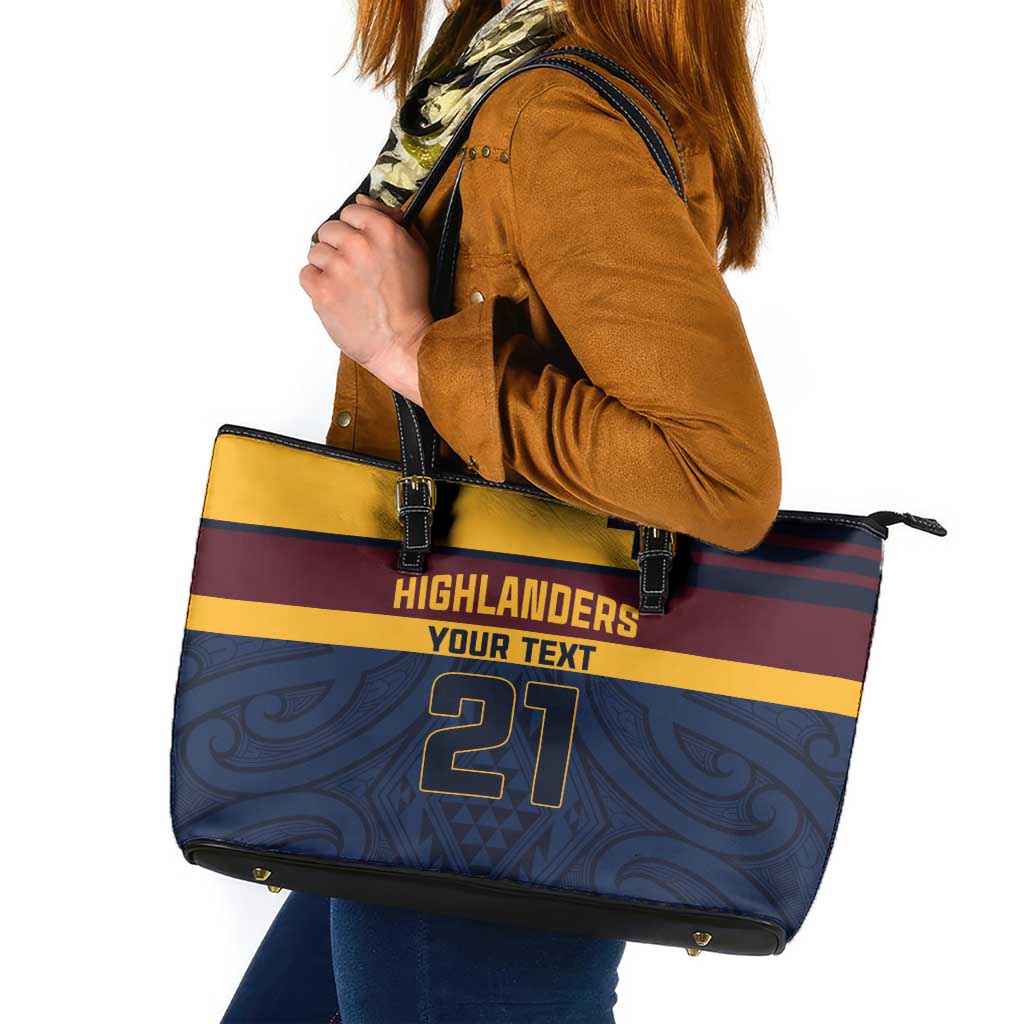 New Zealand Rugby Pacific Custom Leather Tote Bag Kahupeka Retro 2025 Taniko Motif