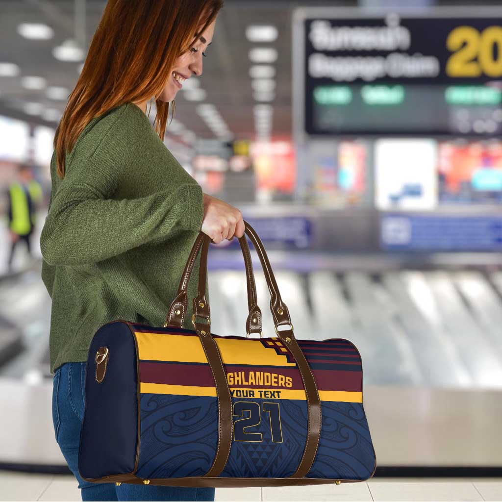 New Zealand Rugby Pacific Custom Travel Bag Kahupeka Retro 2025 Taniko Motif - Polynesian Pride