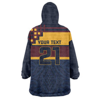 New Zealand Rugby Pacific Custom Wearable Blanket Hoodie Kahupeka Retro 2025 Taniko Motif