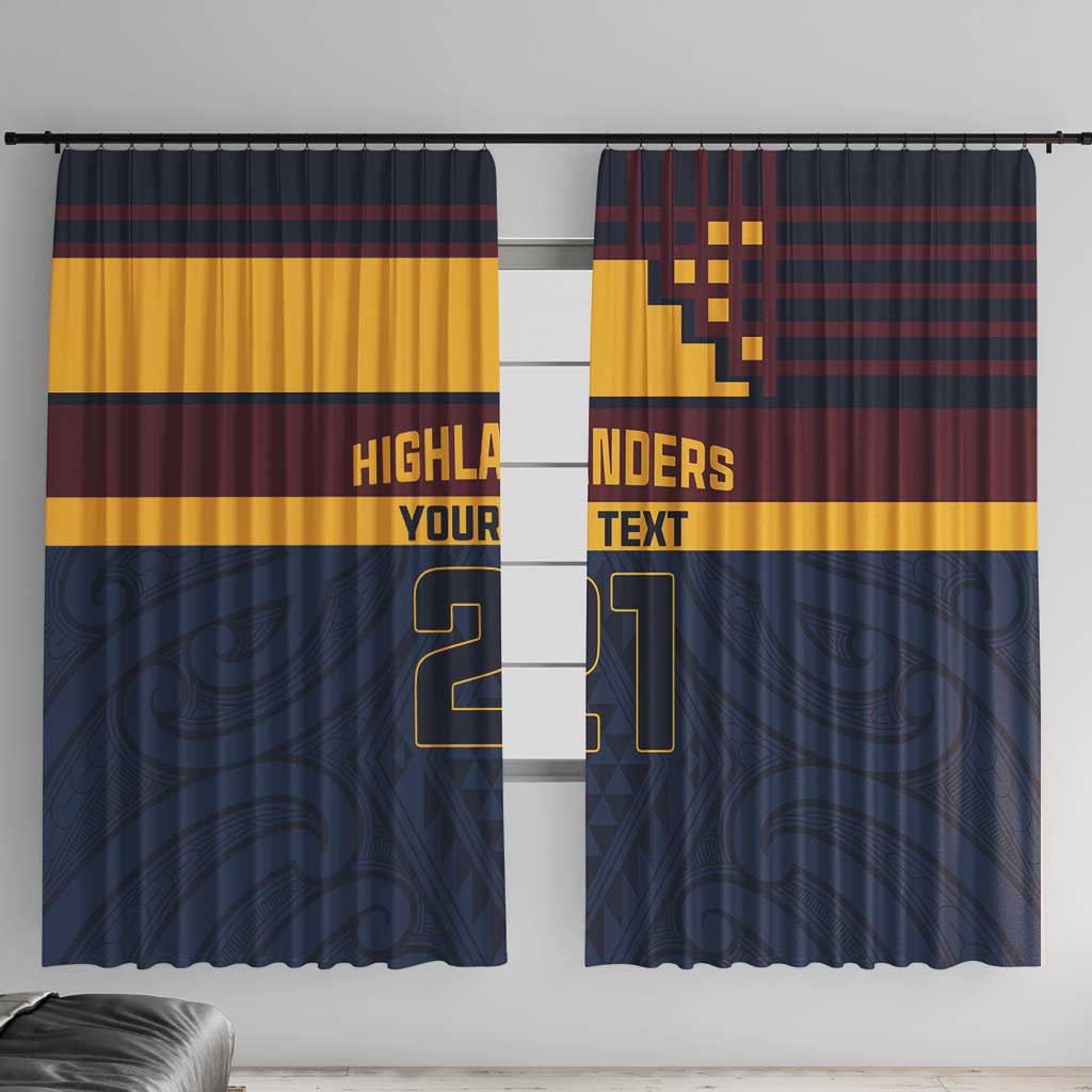 New Zealand Rugby Pacific Custom Window Curtain Kahupeka Retro 2025 Taniko Motif