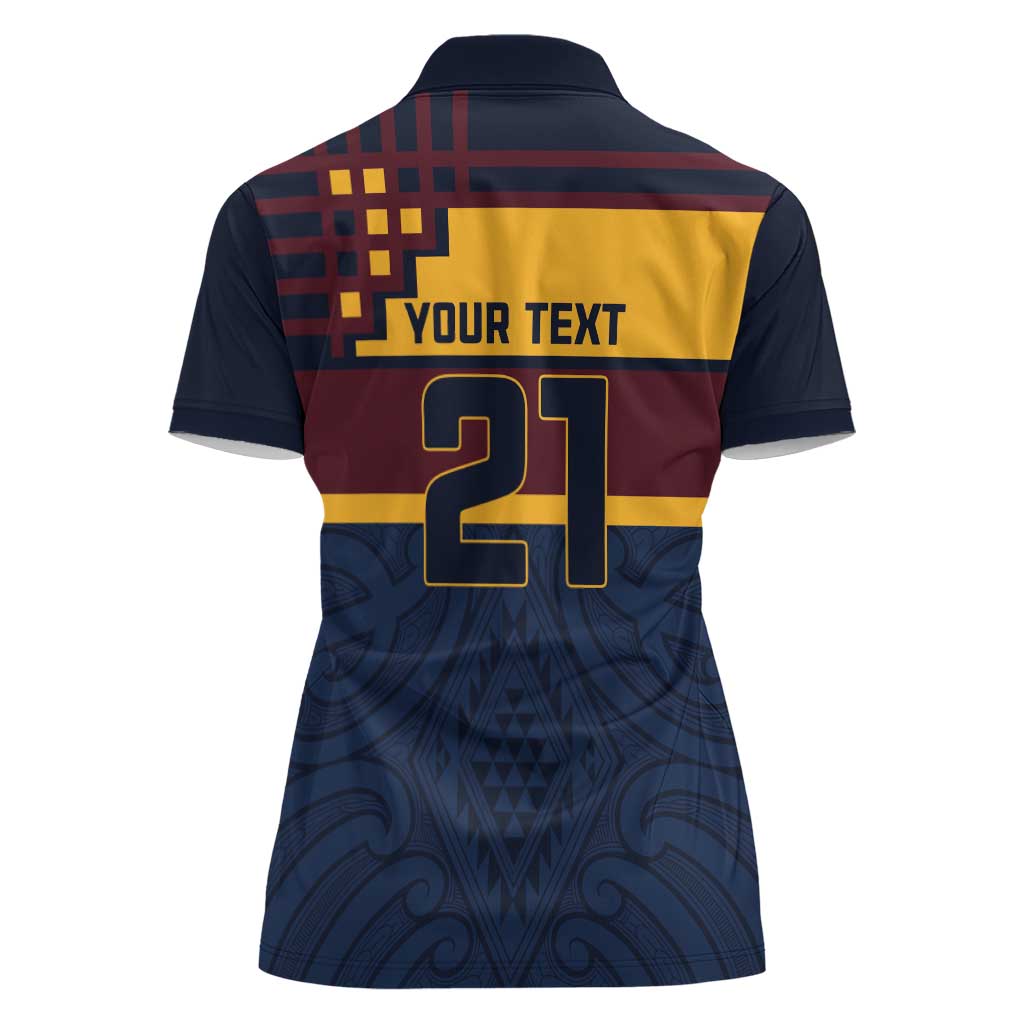 New Zealand Rugby Pacific Custom Women Polo Shirt Kahupeka Retro 2025 Taniko Motif