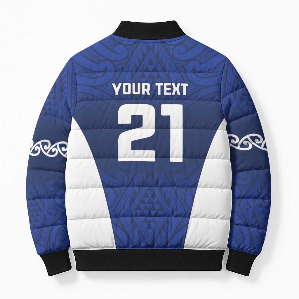 New Zealand Rugby Pacific Custom Bomber Puffer Jacket Kahurangi Auckland All Blue - Polynesian Pride