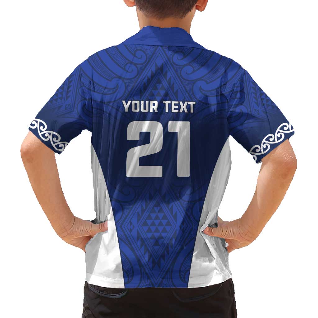 New Zealand Rugby Pacific Custom Family Matching Tank Maxi Dress and Hawaiian Shirt Kahurangi Auckland All Blue