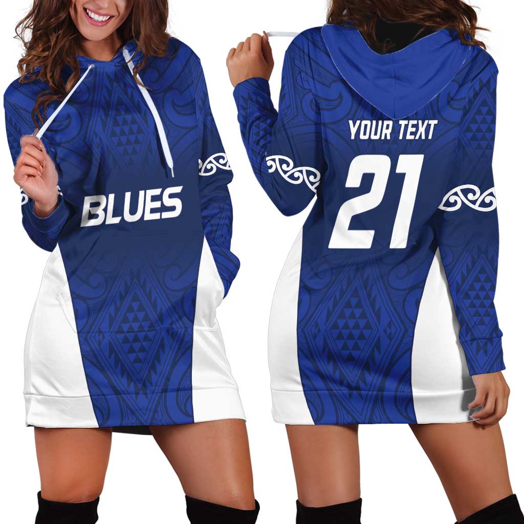 New Zealand Rugby Pacific Custom Hoodie Dress Kahurangi Auckland All Blue