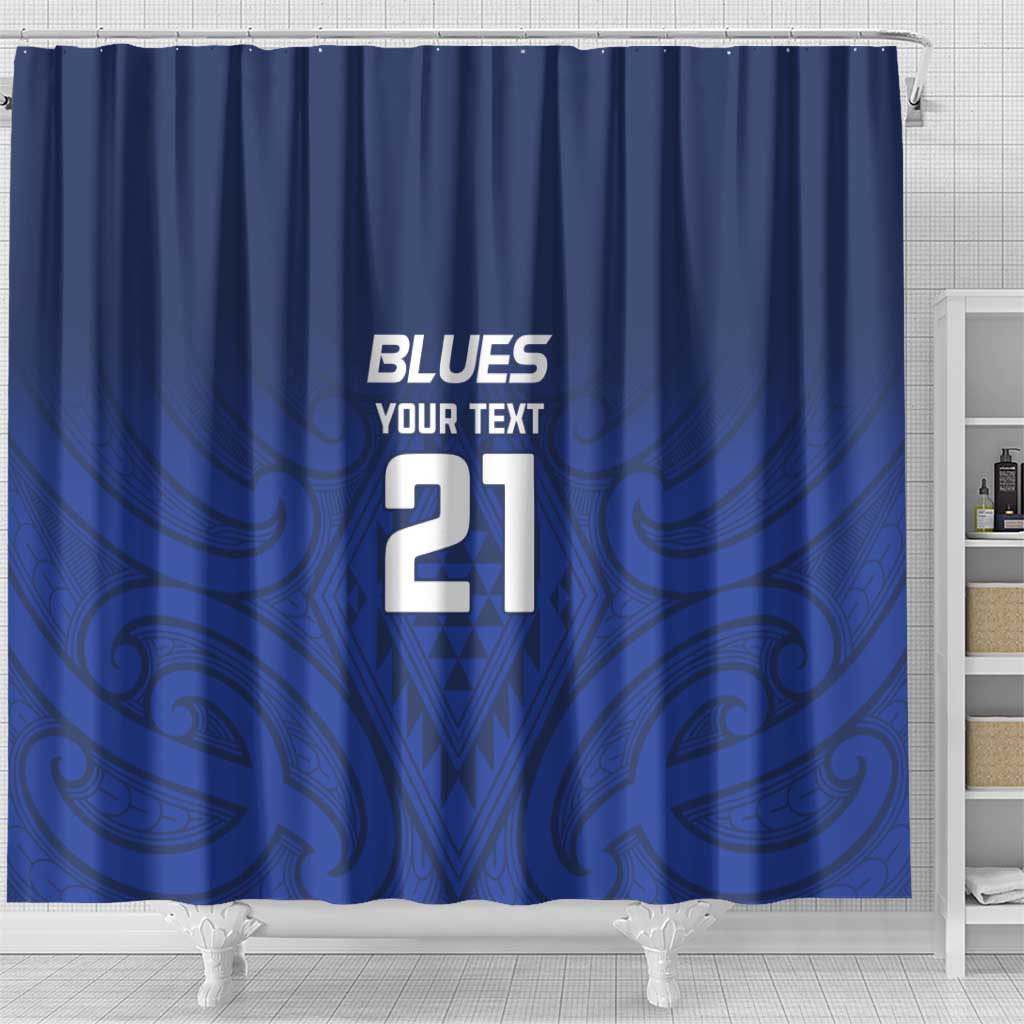 New Zealand Rugby Pacific Custom Shower Curtain Kahurangi Auckland All Blue