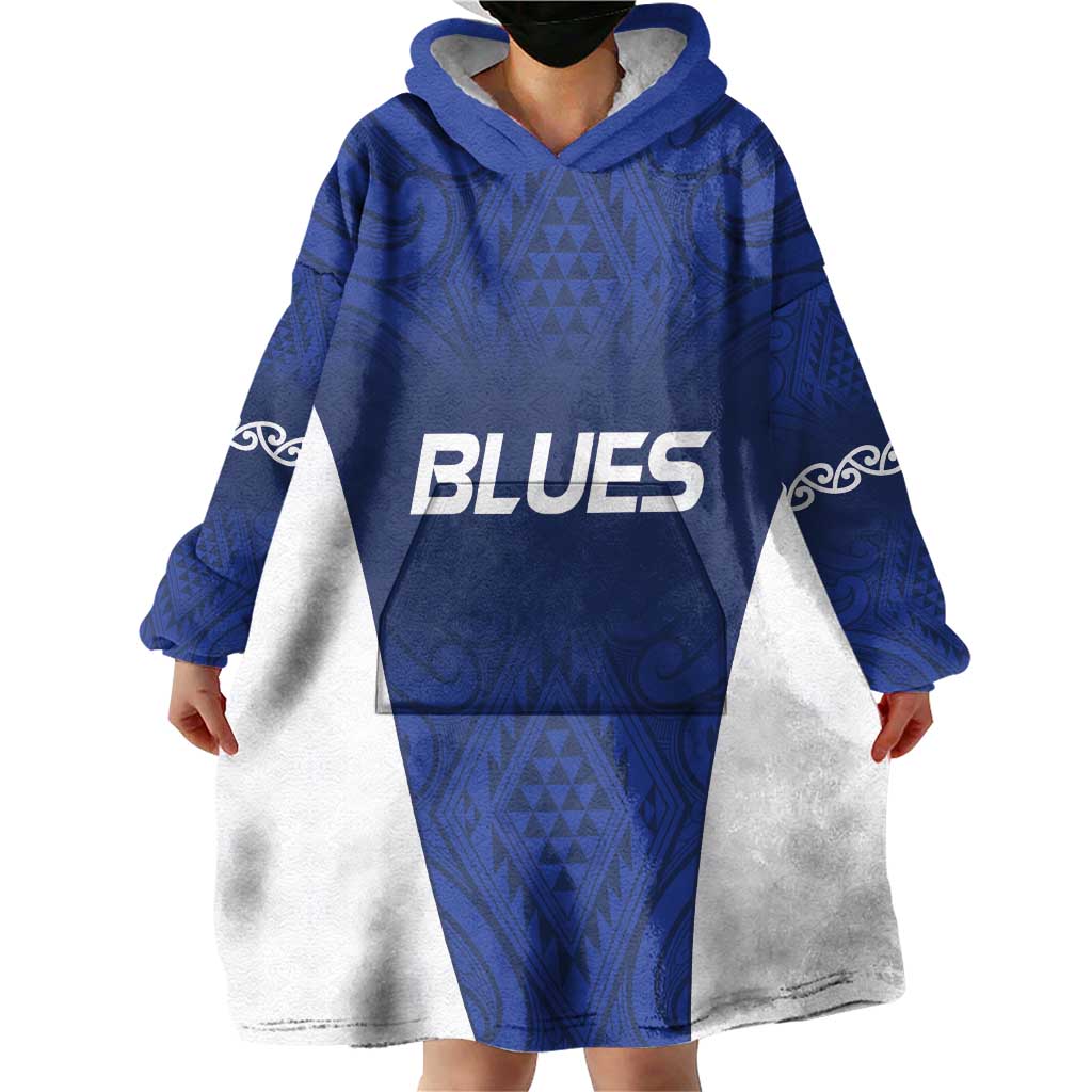 New Zealand Rugby Pacific Custom Wearable Blanket Hoodie Kahurangi Auckland All Blue