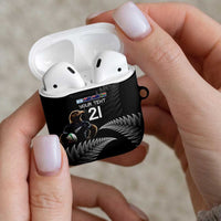 New Zealand Rugby Custom AirPods Case Glory Be To Black Silver-fern - Polynesian Pride