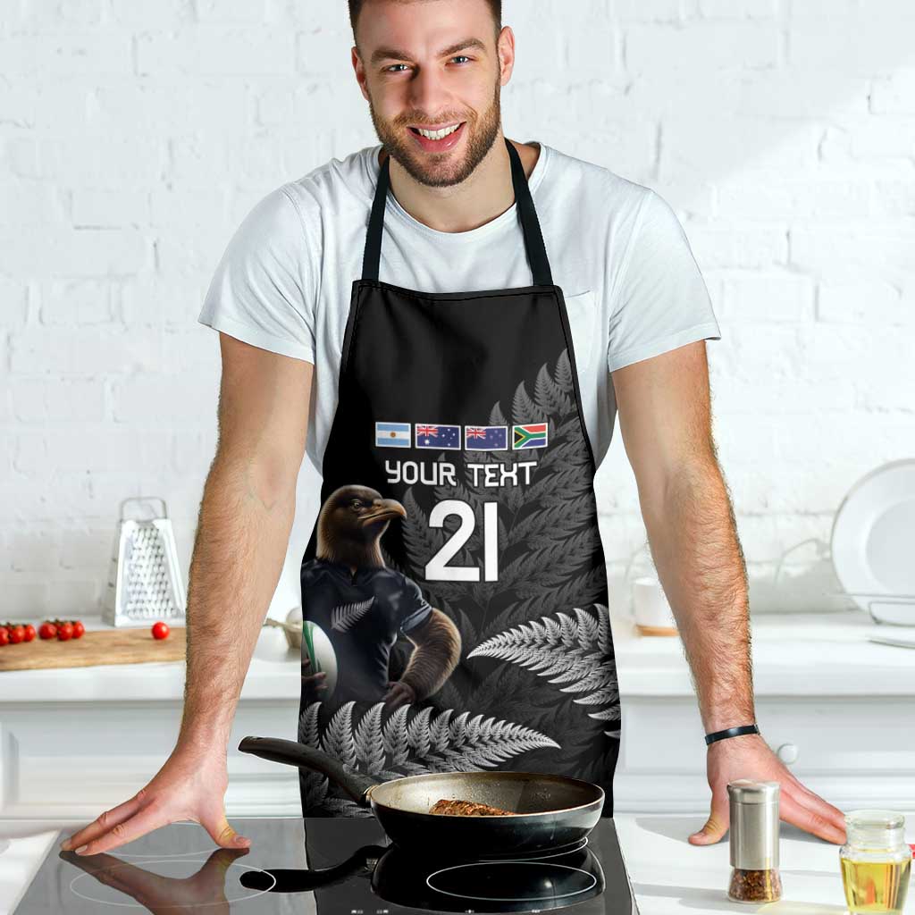 New Zealand Rugby Custom Apron Glory Be To Black Silver-fern LT9 - Polynesian Pride