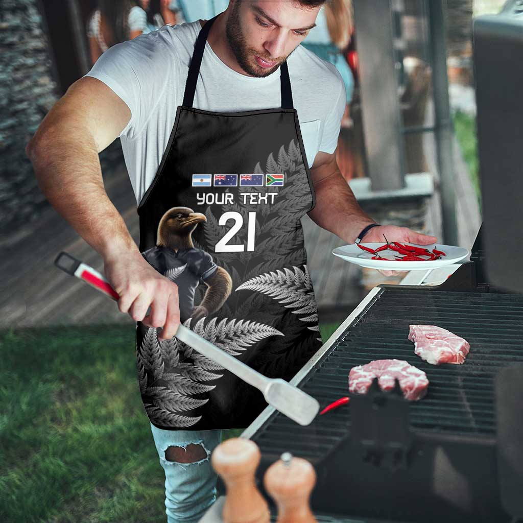 New Zealand Rugby Custom Apron Glory Be To Black Silver-fern LT9 - Polynesian Pride