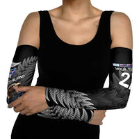 New Zealand Rugby Custom Arm Sleeves Glory Be To Black Silver-fern - Polynesian Pride