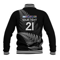 New Zealand Rugby Custom Baseball Jacket Glory Be To Black Silver-fern - Polynesian Pride